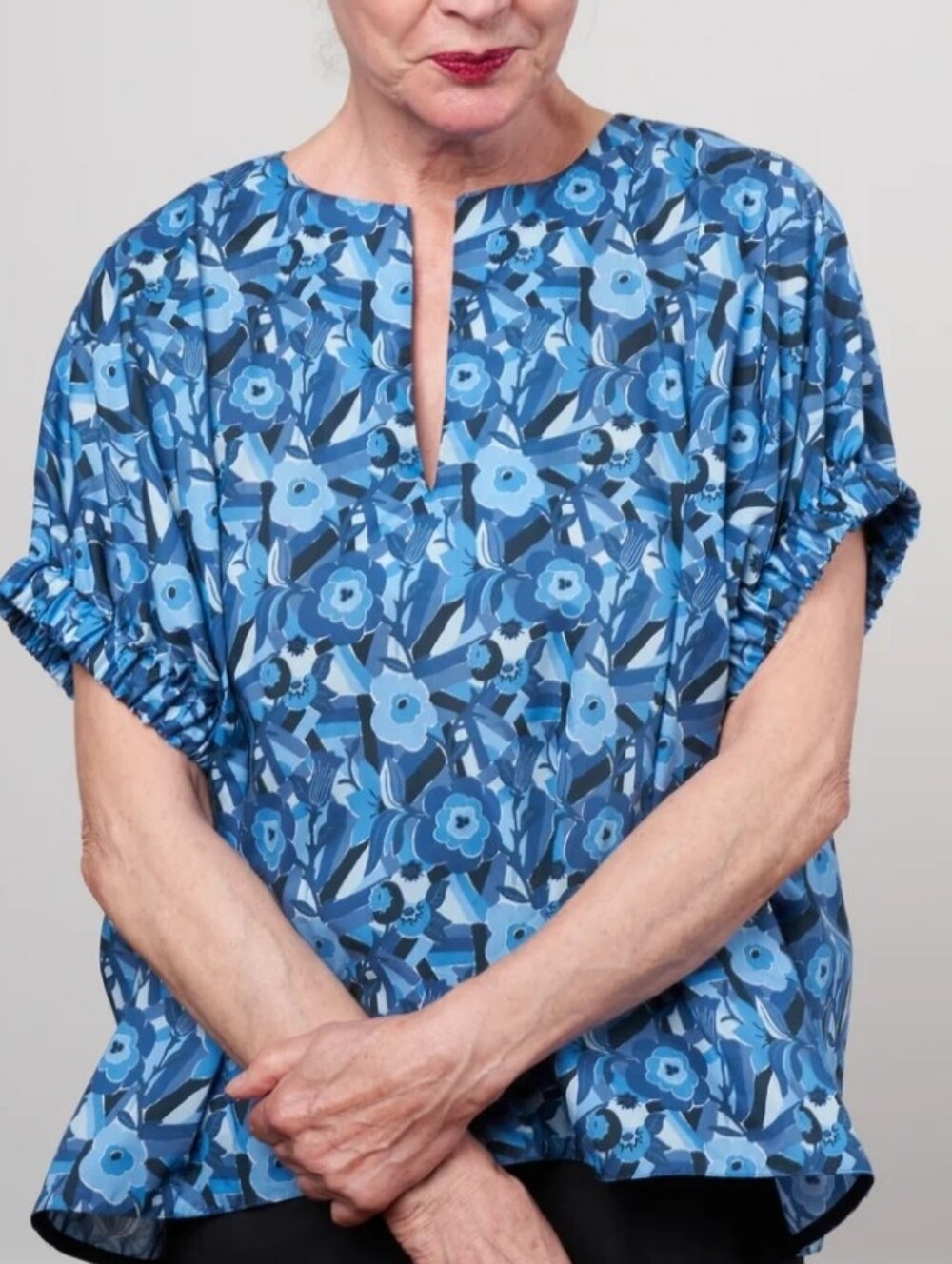 Tish Cox Liberty Print Zoe Shirt Bloomsbury Cotton Size Small Blue